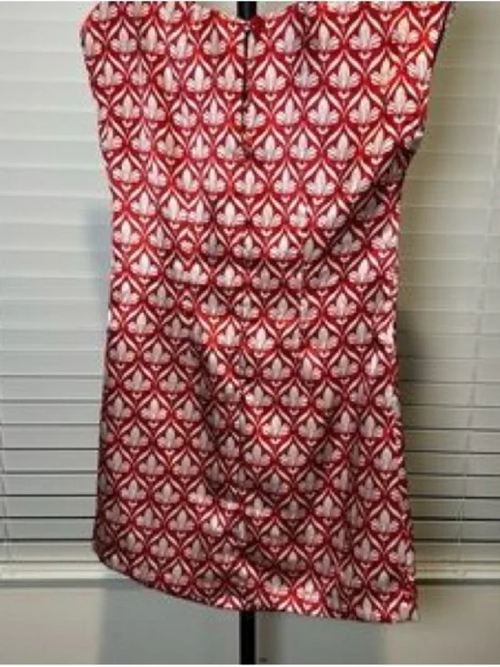 Vintage Forever 21 Red & White Patterned Sleeveless Shift Dress - Picture 5 of 5